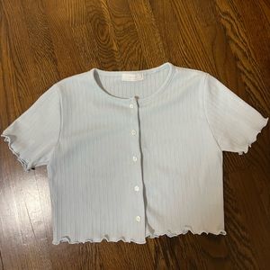 Oak + Fort Light Blue Short Sleeve Cardigan!